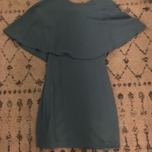 Mini dress with classy cape (blue/teal)